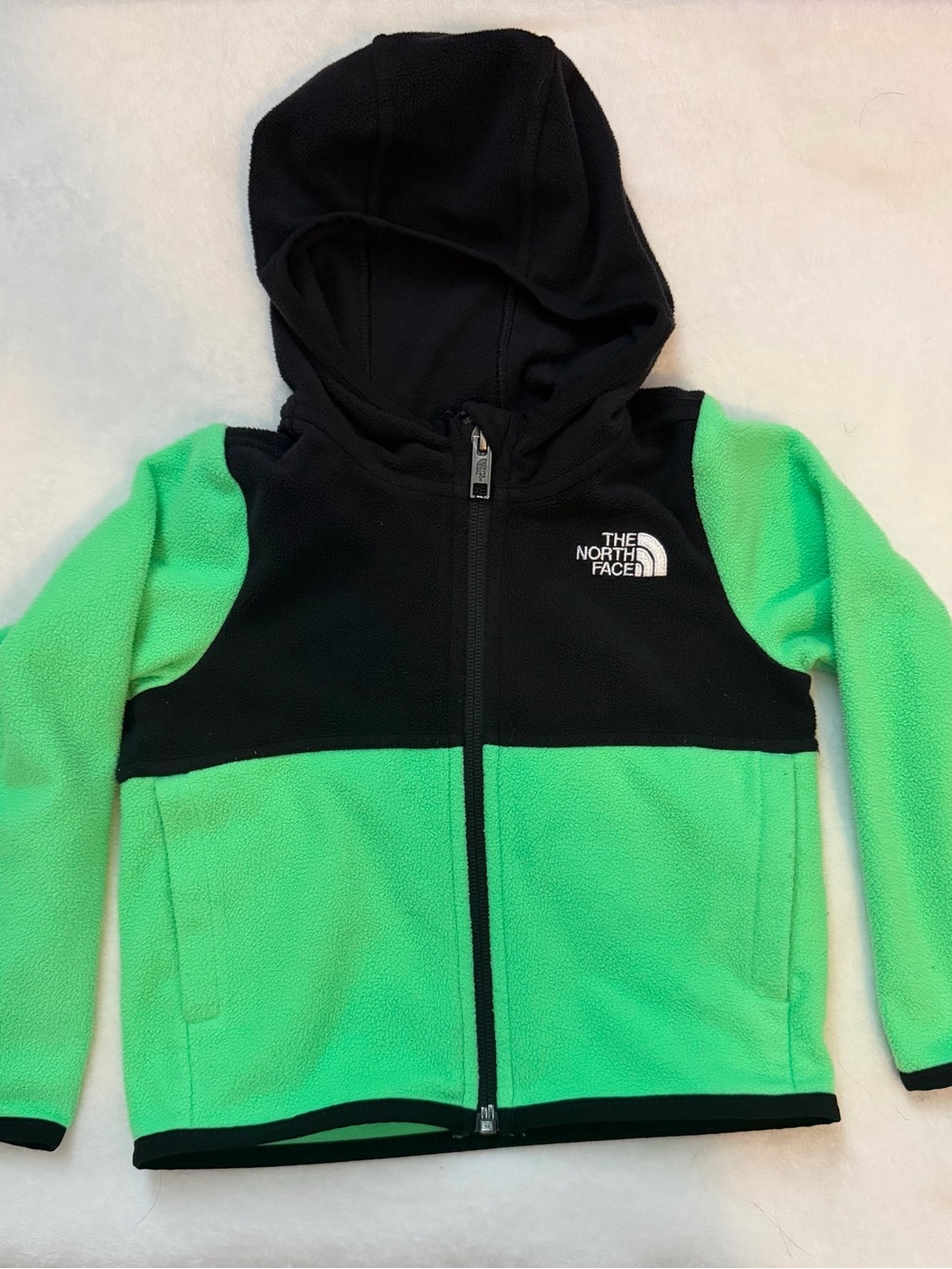 The North Face Black & Green Kids Fleece Zip Hoodie